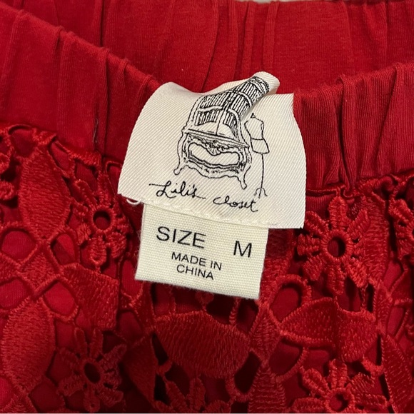 Red Crochet Midi Skirt by Lila Closet size Medium - Picture 3 of 6